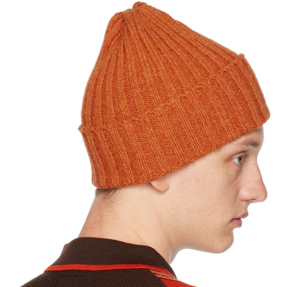 BEAMS PLUS Wool Watch Cap Unisex Beanie Toque in Orange NWT - Picture 2 of 9